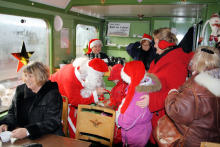 Julemanden i cafevognen. Foto: Preben Madsen