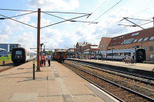 3 forskellige tog ses på Slagelse Station 31. juli 2014