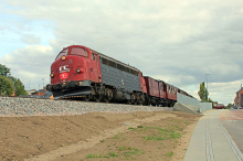 Tølløse Station, MY 105 trækker mod Vipperød. 16. aug. 2014